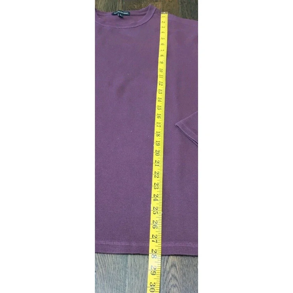 Banana Republic Thermal Henley Men's Shirt Size XL Burgundy Long Sleeve Base